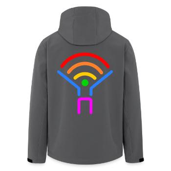 Lgbt - Recycelte Männer Softshell-Jacke von Stanley/Stella - Anthrazit - Hinten - AI Model Male 185 light (185cm)