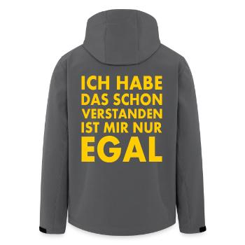 ich habe das schon verstanden ist mir nur egal - Recycelte Männer Softshell-Jacke von Stanley/Stella - Anthrazit - Hinten - AI Model Male 185 light (185cm)