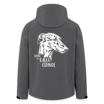 Loved by a GALGO ESPANOL Hundespruch Wilsigns - Recycelte Männer Softshell-Jacke von Stanley/Stella - Anthrazit - Hinten - AI Model Male 185 light (185cm)