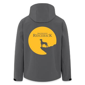 Rhodesian Ridgeback Rising Sun - Recycelte Männer Softshell-Jacke von Stanley/Stella - Anthrazit - Hinten - AI Model Male 185 light (185cm)