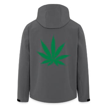 Cannabis - Marihuana - Recycelte Männer Softshell-Jacke von Stanley/Stella - Anthrazit - Hinten - AI Model Male 185 light (185cm)