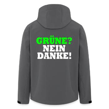 Grüne Nein Danke - Recycelte Männer Softshell-Jacke von Stanley/Stella - Anthrazit - Hinten - AI Model Male 185 light (185cm)