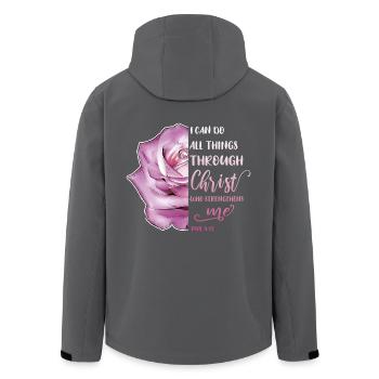 I Can Do All Things Through Christ LGBT Jesus - Recycelte Männer Softshell-Jacke von Stanley/Stella - Anthrazit - Hinten - AI Model Male 185 light (185cm)