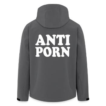 Anti porno - Recycelte Männer Softshell-Jacke von Stanley/Stella - Anthrazit - Hinten - AI Model Male 185 light (185cm)