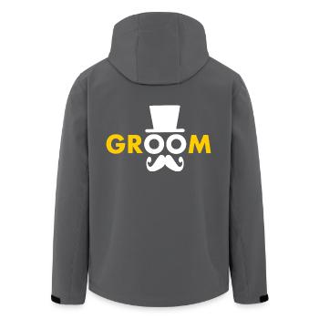 Groom - Recycelte Männer Softshell-Jacke von Stanley/Stella - Anthrazit - Hinten - AI Model Male 185 light (185cm)