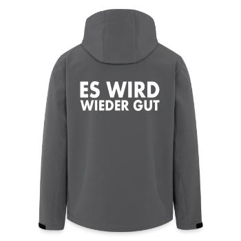 Es wird wieder gut - Recycelte Männer Softshell-Jacke von Stanley/Stella - Anthrazit - Hinten - AI Model Male 185 light (185cm)