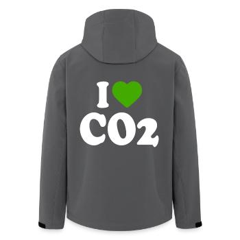 I love co2 - Recycelte Männer Softshell-Jacke von Stanley/Stella - Anthrazit - Hinten - AI Model Male 185 light (185cm)