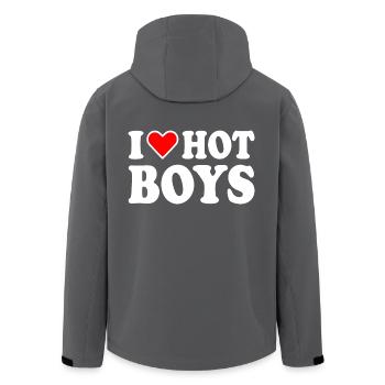 I love hot boys - Recycelte Männer Softshell-Jacke von Stanley/Stella - Anthrazit - Hinten - AI Model Male 185 light (185cm)
