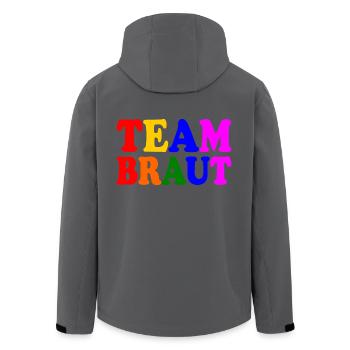 Team braut - Recycelte Männer Softshell-Jacke von Stanley/Stella - Anthrazit - Hinten - AI Model Male 185 light (185cm)