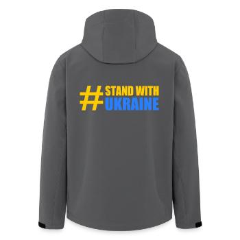 stand with ukraine - Recycelte Männer Softshell-Jacke von Stanley/Stella - Anthrazit - Hinten - AI Model Male 185 light (185cm)