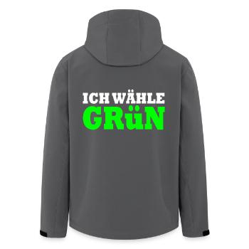 Ich wähle grün - Recycelte Männer Softshell-Jacke von Stanley/Stella - Anthrazit - Hinten - AI Model Male 185 light (185cm)