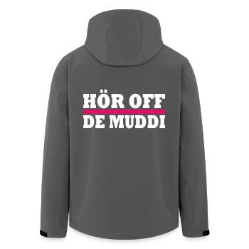 Hör off de muddi - Recycelte Männer Softshell-Jacke von Stanley/Stella - Anthrazit - Hinten - AI Model Male 185 light (185cm)