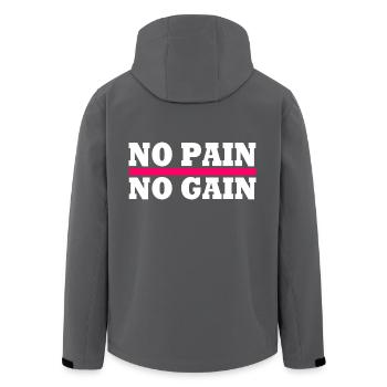 No pain no gain - Recycelte Männer Softshell-Jacke von Stanley/Stella - Anthrazit - Hinten - AI Model Male 185 light (185cm)