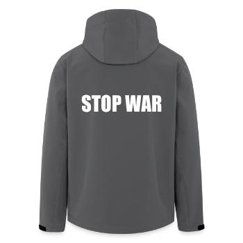 Stop war - Recycelte Männer Softshell-Jacke von Stanley/Stella - Anthrazit - Hinten - AI Model Male 185 light (185cm)