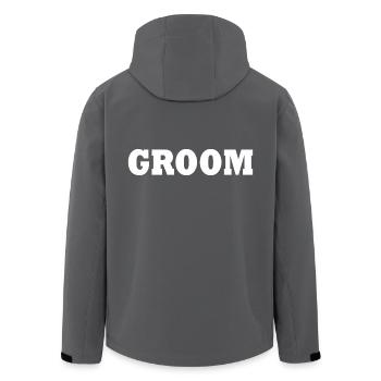 Groom - Recycelte Männer Softshell-Jacke von Stanley/Stella - Anthrazit - Hinten - AI Model Male 185 light (185cm)