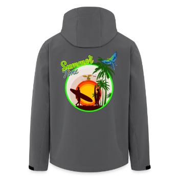 Sommerzeit - Recycelte Männer Softshell-Jacke von Stanley/Stella - Anthrazit - Hinten - AI Model Male 185 light (185cm)