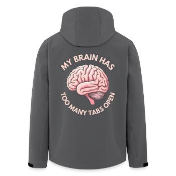 My brain has too many tabs open - Recycelte Männer Softshell-Jacke von Stanley/Stella - Anthrazit - Hinten - AI Model Male 185 light (185cm)