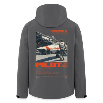 MARS PILOT - Men’s Recycled Softshell Jacket by Stanley/Stella - anthracite - Back - AI Model Male 185 light (185cm)