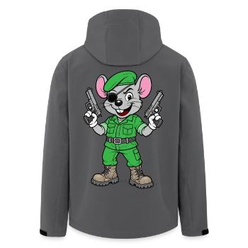 Bewaffneter Maus-Ranger - Recycelte Männer Softshell-Jacke von Stanley/Stella - Anthrazit - Hinten - AI Model Male 185 light (185cm)