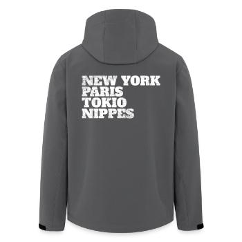 Nippes Paris Tokio New York Heimat Köln Viertel - Recycelte Männer Softshell-Jacke von Stanley/Stella - Anthrazit - Hinten - AI Model Male 185 light (185cm)