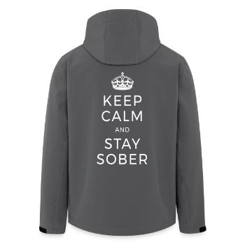 Keep Calm And Stay Sober Abstinenz AA Ohne Alkohol - Recycelte Männer Softshell-Jacke von Stanley/Stella - Anthrazit - Hinten - AI Model Male 185 light (185cm)