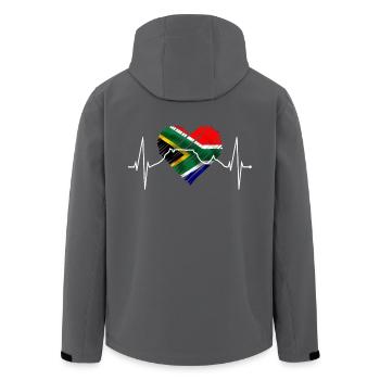 Kapstadt Skyline Herz Südafrika Flagge Tafelberg - Recycelte Männer Softshell-Jacke von Stanley/Stella - Anthrazit - Hinten - AI Model Male 185 light (185cm)