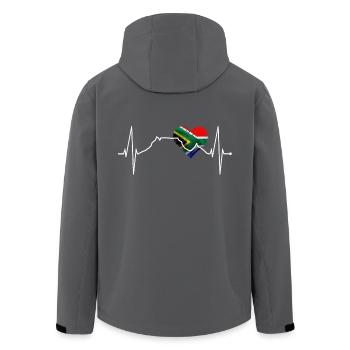 Kapstadt Skyline Herz Südafrika Flagge Tafelberg - Recycelte Männer Softshell-Jacke von Stanley/Stella - Anthrazit - Hinten - AI Model Male 185 light (185cm)
