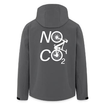 No CO2 Fahrrad Klimawandel MTB Mountainbike E-Bike - Recycelte Männer Softshell-Jacke von Stanley/Stella - Anthrazit - Hinten - AI Model Male 185 light (185cm)