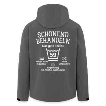 59. Geburtstag Schonend Behandeln 59 Teil Ist 59 - Recycelte Männer Softshell-Jacke von Stanley/Stella - Anthrazit - Hinten - AI Model Male 185 light (185cm)