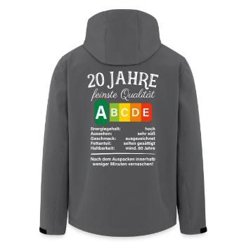20 Jahre Feinste Qualität Geschenk 20. Geburtstag - Recycelte Männer Softshell-Jacke von Stanley/Stella - Anthrazit - Hinten - AI Model Male 185 light (185cm)