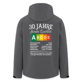 30 Jahre Feinste Qualität Geschenk 30. Geburtstag - Recycelte Männer Softshell-Jacke von Stanley/Stella - Anthrazit - Hinten - AI Model Male 185 light (185cm)