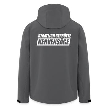 Staatlich Geprüfte Nervensäge Schwester Pubertät - Recycelte Männer Softshell-Jacke von Stanley/Stella - Anthrazit - Hinten - AI Model Male 185 light (185cm)