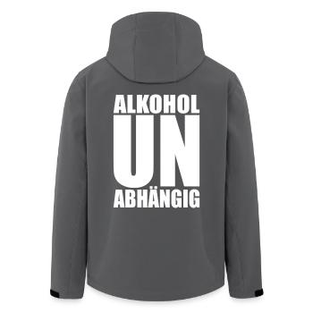 Alkoholunabhängig Sober Straight Edge Alkoholfrei - Recycelte Männer Softshell-Jacke von Stanley/Stella - Anthrazit - Hinten - AI Model Male 185 light (185cm)