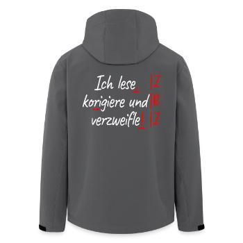 Deutschlehrer Ich Korrigiere Und Verzweifle Lehrer - Recycelte Männer Softshell-Jacke von Stanley/Stella - Anthrazit - Hinten - AI Model Male 185 light (185cm)
