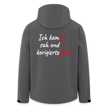 Deutschlehrer Ich Kam Sah Und Korrigierte Lehrer - Recycelte Männer Softshell-Jacke von Stanley/Stella - Anthrazit - Hinten - AI Model Male 185 light (185cm)