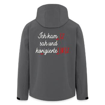 Deutschlehrer Ich Kam Sah Und Korrigierte Lehrer - Recycelte Männer Softshell-Jacke von Stanley/Stella - Anthrazit - Hinten - AI Model Male 185 light (185cm)