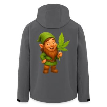 Knuffiger Zwerg mit Hanfblatt - Cannabis - Recycelte Männer Softshell-Jacke von Stanley/Stella - Anthrazit - Hinten - AI Model Male 185 light (185cm)