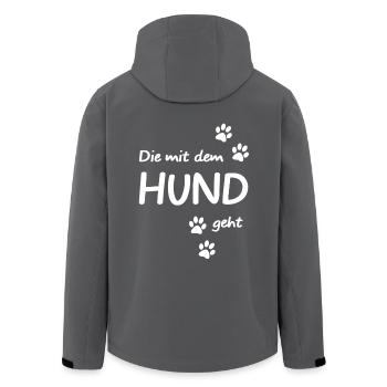 Die mit dem hund geht - Recycelte Männer Softshell-Jacke von Stanley/Stella - Anthrazit - Hinten - AI Model Male 185 light (185cm)