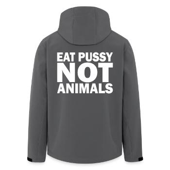 Eat pussy not animals - Recycelte Männer Softshell-Jacke von Stanley/Stella - Anthrazit - Hinten - AI Model Male 185 light (185cm)