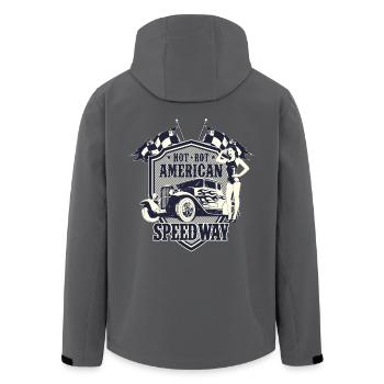 SPEEDWAY HOTRODS - RETRO HOT ROD VINTAGE RENNEN US - Recycelte Männer Softshell-Jacke von Stanley/Stella - Anthrazit - Hinten - AI Model Male 185 light (185cm)