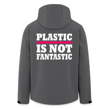 Plastic is not fantastic - Recycelte Männer Softshell-Jacke von Stanley/Stella - Anthrazit - Hinten - AI Model Male 185 light (185cm)