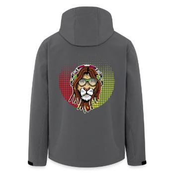 Rastafari Löwe - Recycelte Männer Softshell-Jacke von Stanley/Stella - Anthrazit - Hinten - AI Model Male 185 light (185cm)