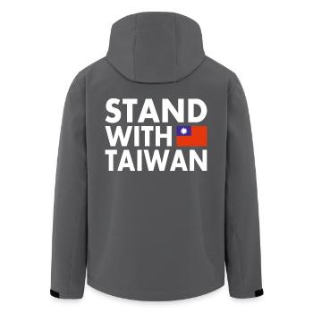 Stand with taiwan - Recycelte Männer Softshell-Jacke von Stanley/Stella - Anthrazit - Hinten - AI Model Male 185 light (185cm)