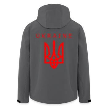 Ukraine - Recycelte Männer Softshell-Jacke von Stanley/Stella - Anthrazit - Hinten - AI Model Male 185 light (185cm)