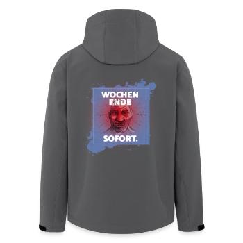 Wochenende SOFORT. - Recycelte Männer Softshell-Jacke von Stanley/Stella - Anthrazit - Hinten - AI Model Male 185 light (185cm)
