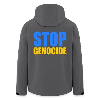 Stop genocide - Recycelte Männer Softshell-Jacke von Stanley/Stella - Anthrazit - Hinten - AI Model Male 185 light (185cm)