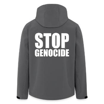 Stop genocide - Recycelte Männer Softshell-Jacke von Stanley/Stella - Anthrazit - Hinten - AI Model Male 185 light (185cm)