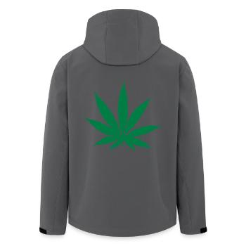Cannabis - Hanf - Recycelte Männer Softshell-Jacke von Stanley/Stella - Anthrazit - Hinten - AI Model Male 185 light (185cm)