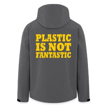 Plastic is not fantastic - Recycelte Männer Softshell-Jacke von Stanley/Stella - Anthrazit - Hinten - AI Model Male 185 light (185cm)