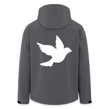 Frieden taube - Recycelte Männer Softshell-Jacke von Stanley/Stella - Anthrazit - Hinten - AI Model Male 185 light (185cm)